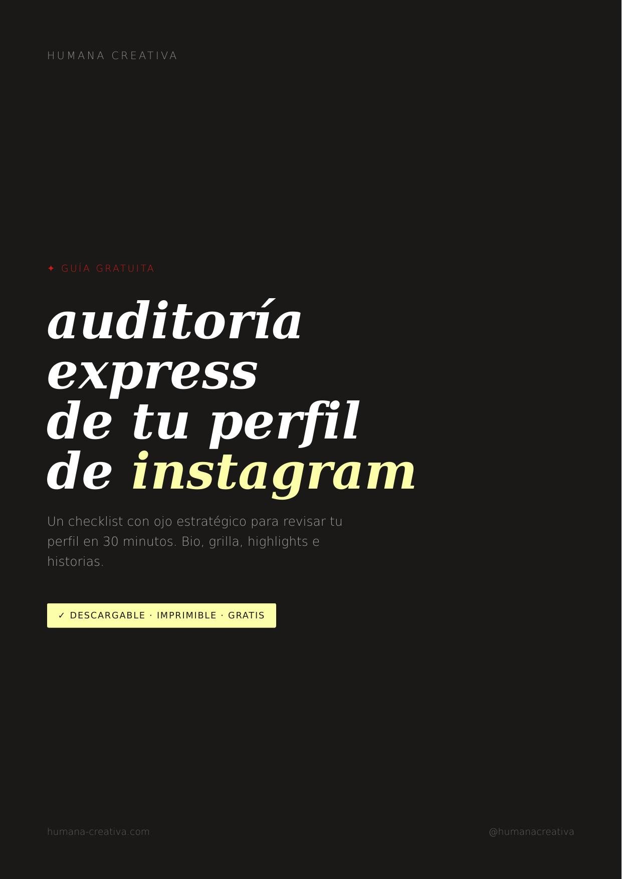 Guía: auditoría express de Instagram